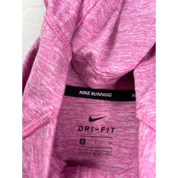 Nike Dri-Fit Womens Hooded Running Jacket Size S Pink Full Zip Thumbholes - Picture 6 of 7